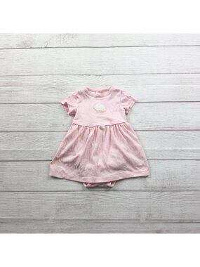 Carter’s Baby Girl Pink Dress Bunny Applique Bodysuit Easter 9-12 Months